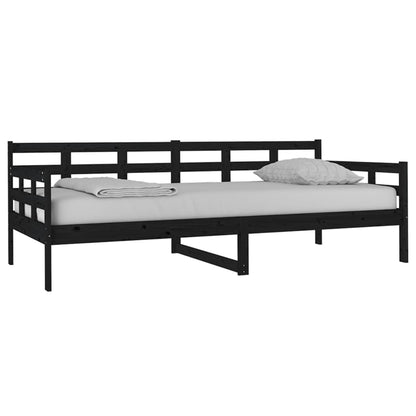 Slaapbank Massief Grenenhout Zwart 90X200 Cm