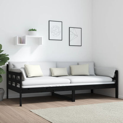 Slaapbank Massief Grenenhout Zwart 90X200 Cm