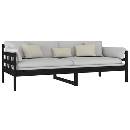 Slaapbank Massief Grenenhout Zwart 90X200 Cm