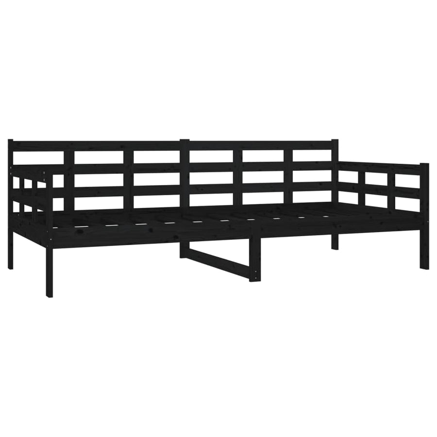 Slaapbank Massief Grenenhout Zwart 90X200 Cm