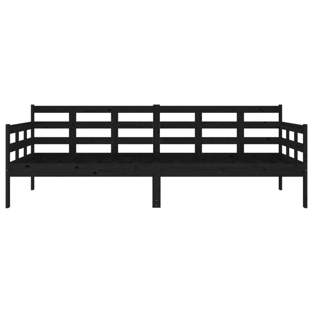 Slaapbank Massief Grenenhout Zwart 90X200 Cm