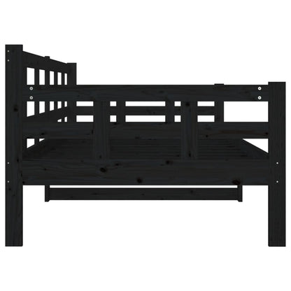 Slaapbank Massief Grenenhout Zwart 90X200 Cm