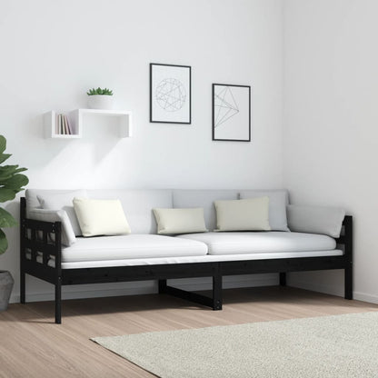 Slaapbank Massief Grenenhout Zwart 80X200 Cm