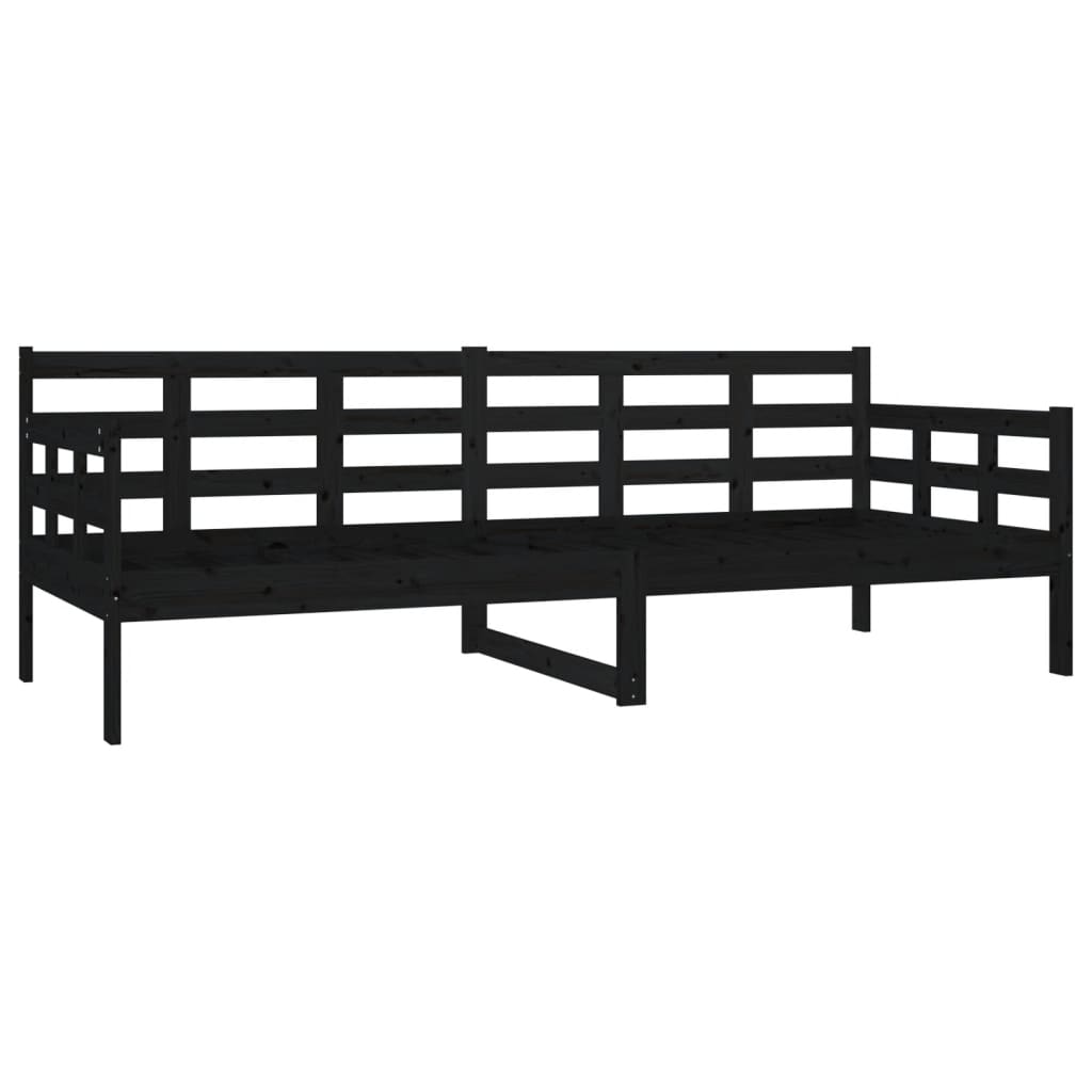 Slaapbank Massief Grenenhout Zwart 80X200 Cm