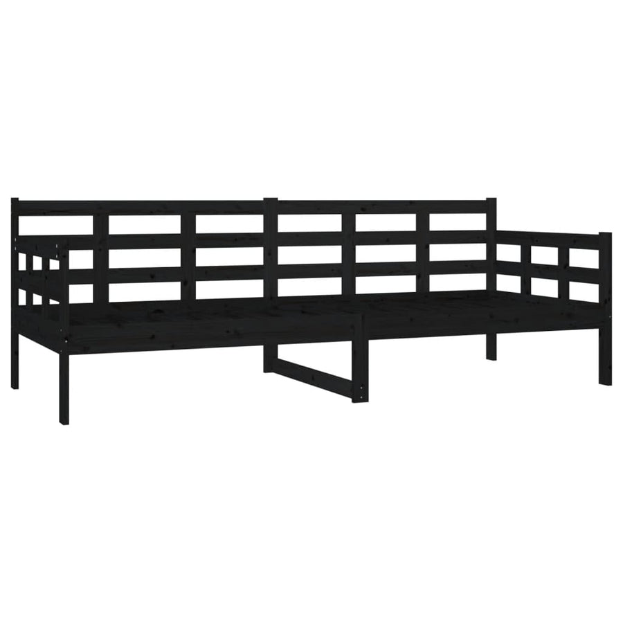 Slaapbank Massief Grenenhout Zwart 80X200 Cm