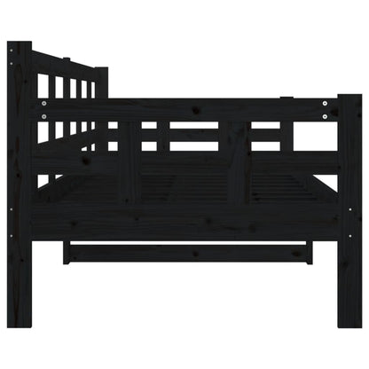 Slaapbank Massief Grenenhout Zwart 80X200 Cm