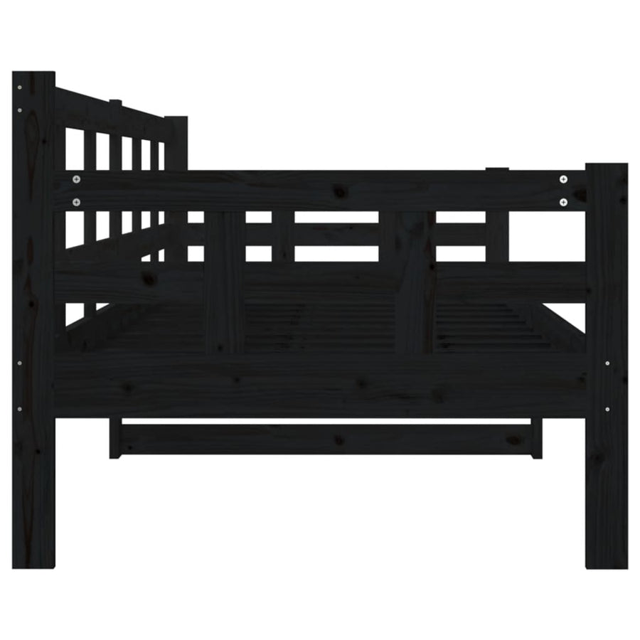 Slaapbank Massief Grenenhout Zwart 80X200 Cm