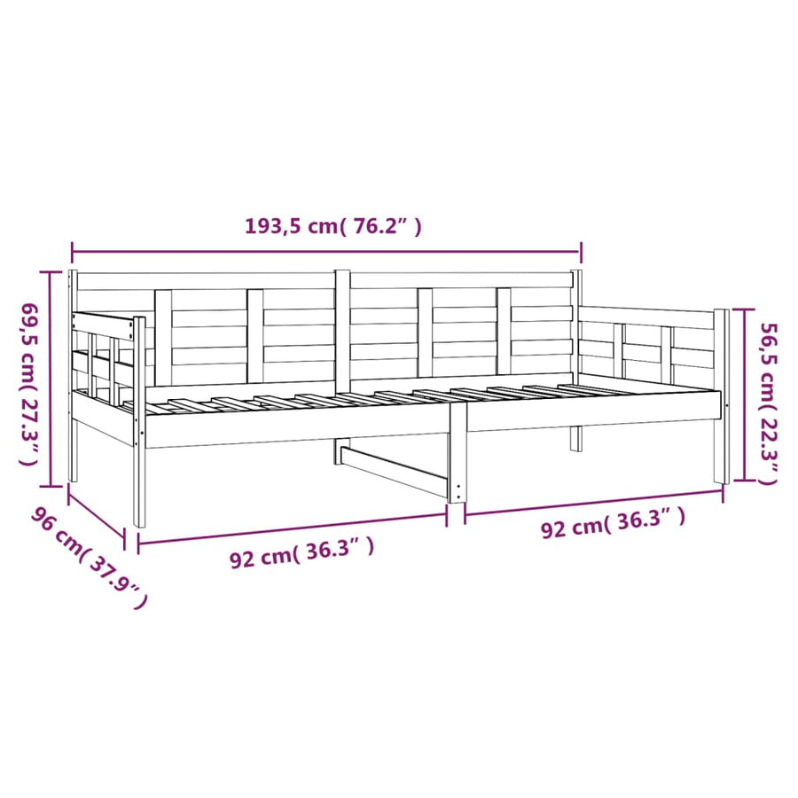 Slaapbank Massief Grenenhout 90X190 Cm