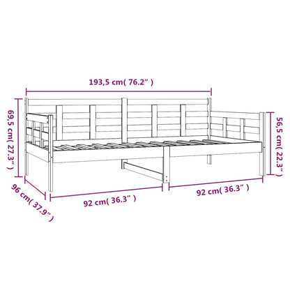 Slaapbank Massief Grenenhout Zwart 90X190 Cm