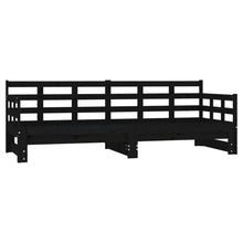 Slaapbank Uitschuifbaar Massief Grenenhout Zwart 2X(90X190) Cm