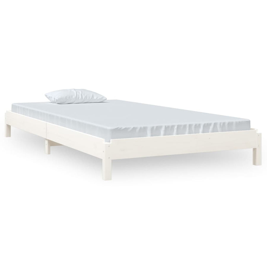 Bed Stapelbaar 100X200 Cm Massief Grenenhout Wit