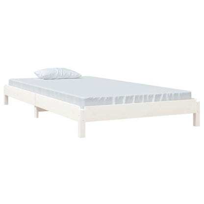 Bed Stapelbaar 100X200 Cm Massief Grenenhout Wit