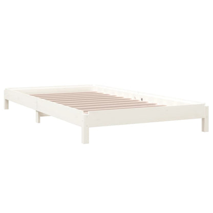 Bed Stapelbaar 100X200 Cm Massief Grenenhout Wit
