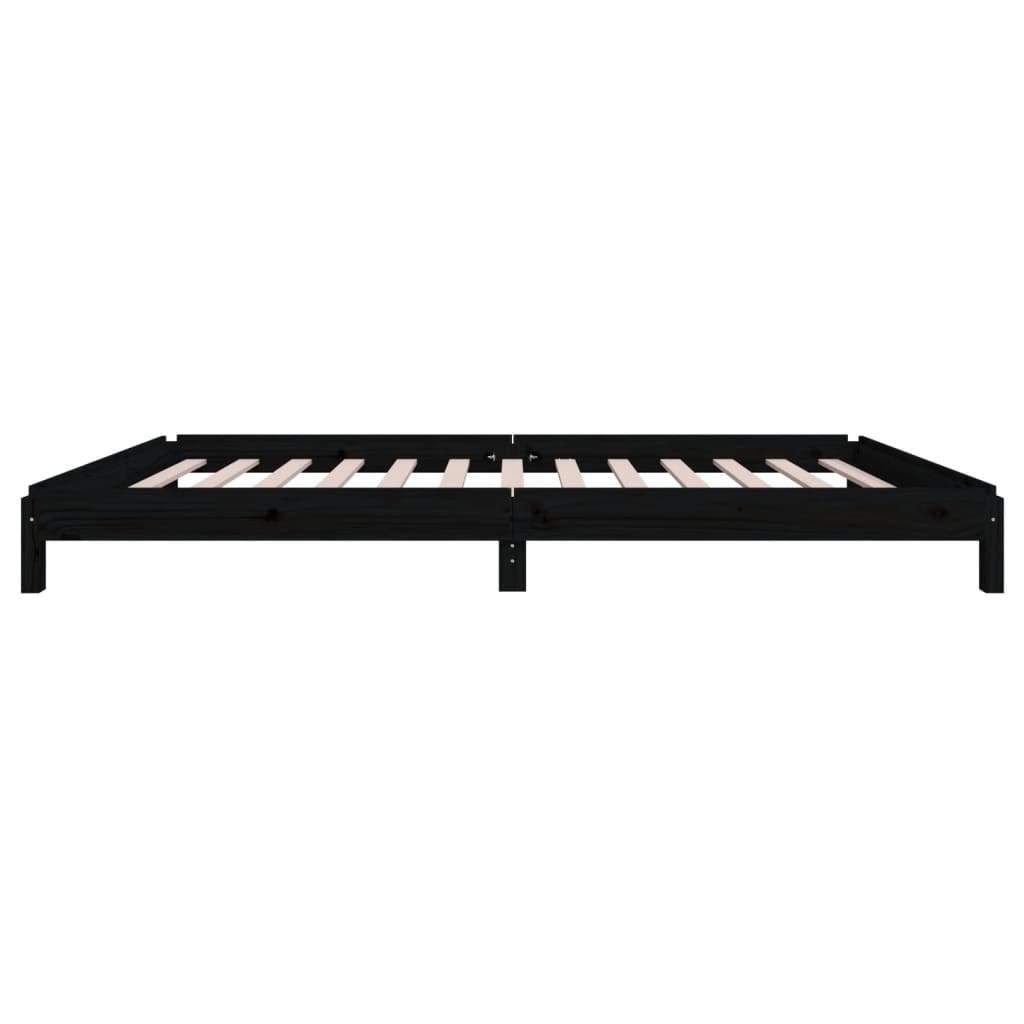 Bed Stapelbaar 90X200 Cm Massief Grenenhout Zwart