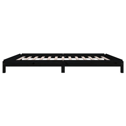 Bed Stapelbaar 90X200 Cm Massief Grenenhout Zwart