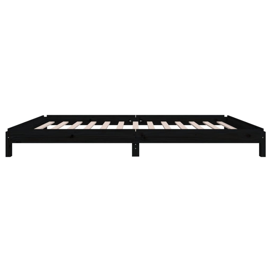 Bed Stapelbaar 90X200 Cm Massief Grenenhout Zwart