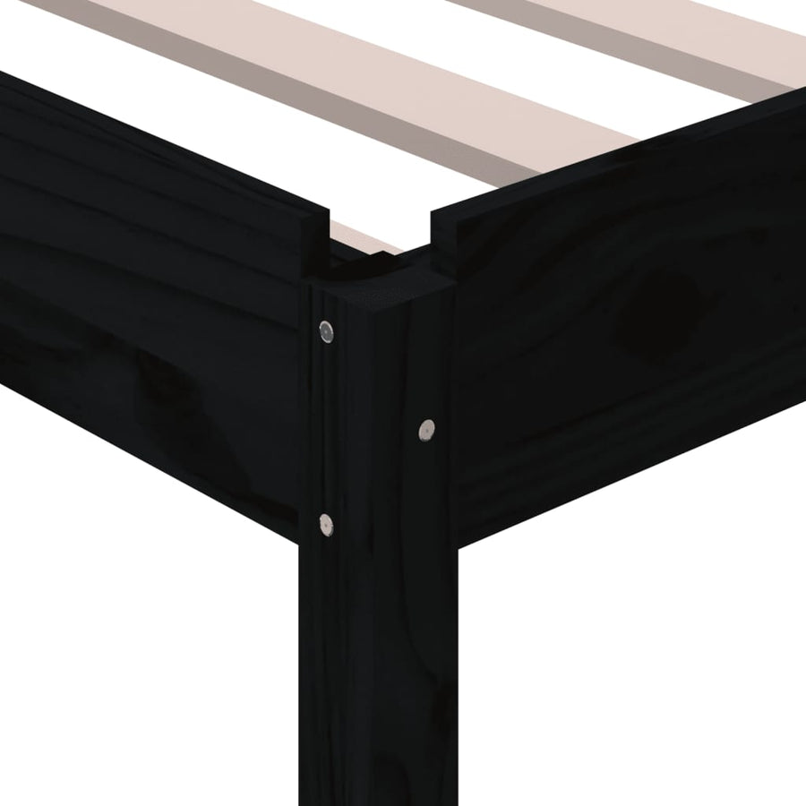 Bed Stapelbaar 90X200 Cm Massief Grenenhout Zwart