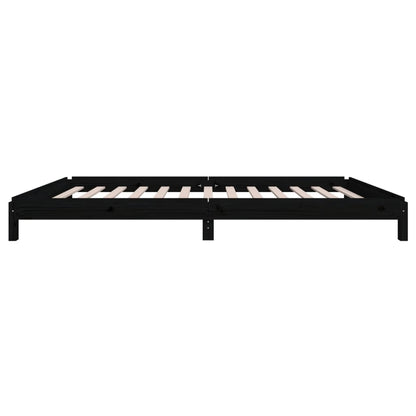 Bed Stapelbaar 80X200 Cm Massief Grenenhout Zwart