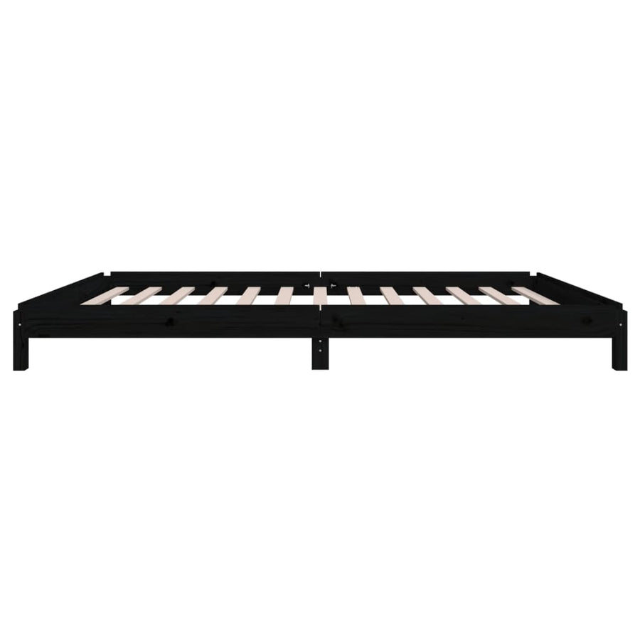 Bed Stapelbaar 80X200 Cm Massief Grenenhout Zwart