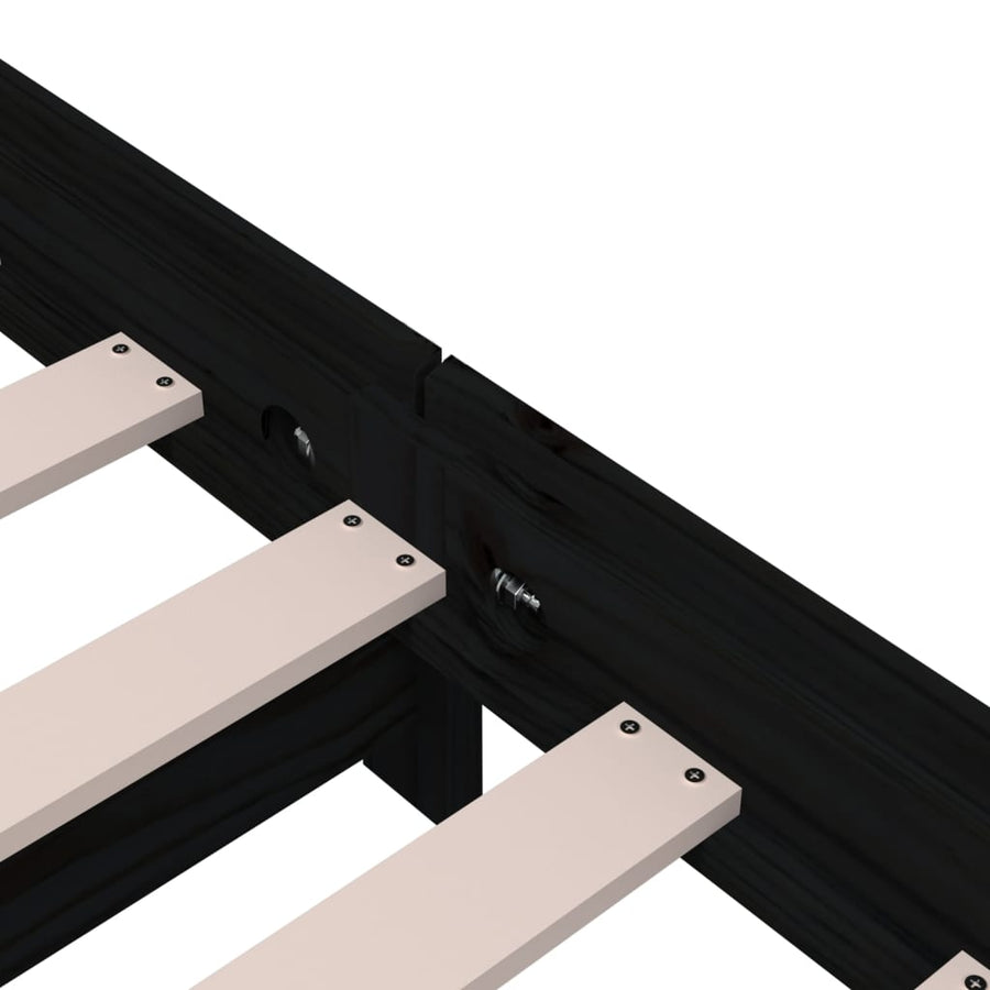 Bed Stapelbaar 80X200 Cm Massief Grenenhout Zwart