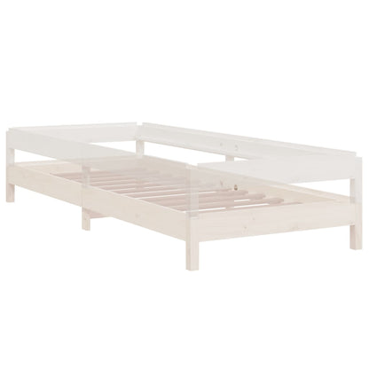 Bed Stapelbaar 90X190 Cm Massief Grenenhout Wit