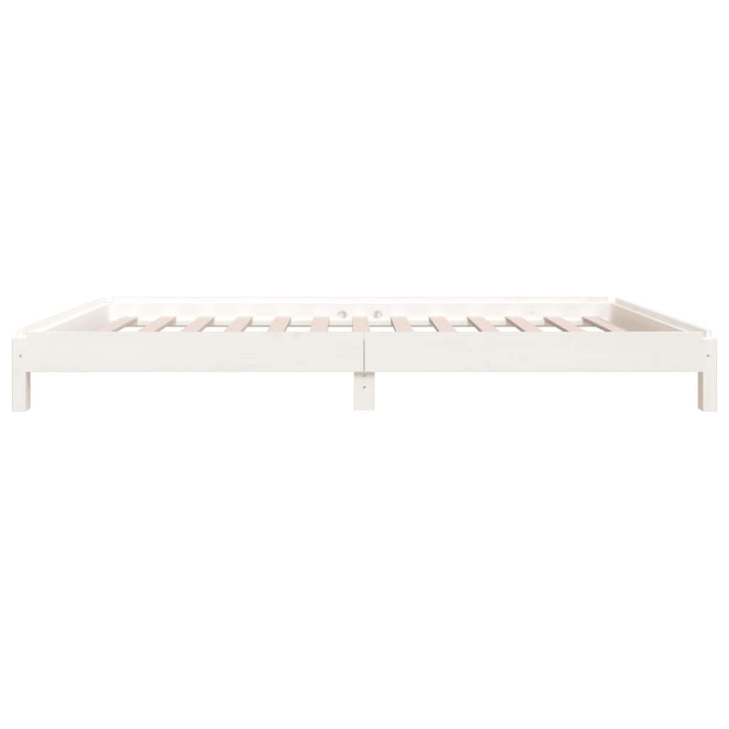 Bed Stapelbaar 90X190 Cm Massief Grenenhout Wit