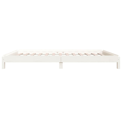 Bed Stapelbaar 90X190 Cm Massief Grenenhout Wit