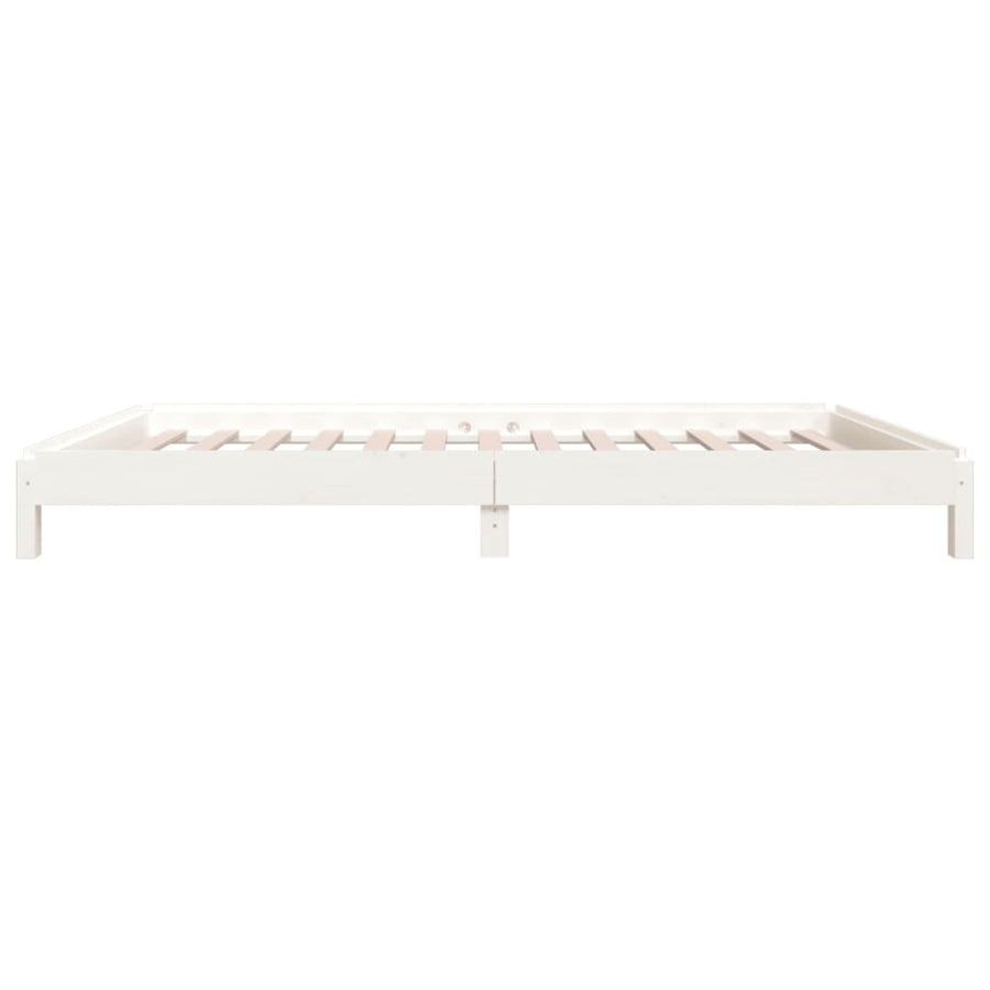 Bed Stapelbaar 90X190 Cm Massief Grenenhout Wit