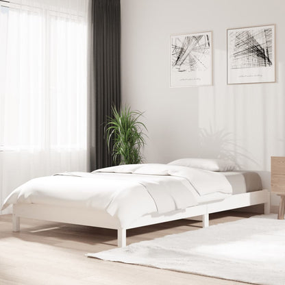 Bed Stapelbaar 90X190 Cm Massief Grenenhout Wit
