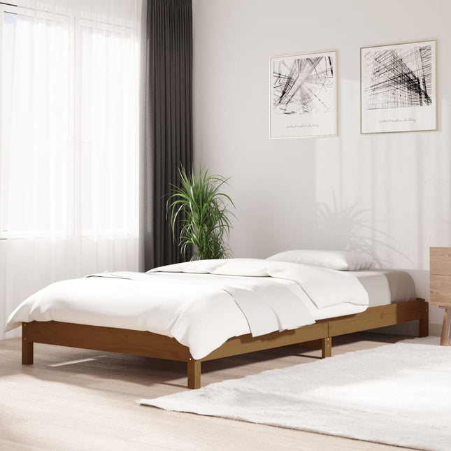 Bed Stapelbaar 90X190 Cm Massief Grenenhout Honingbruin