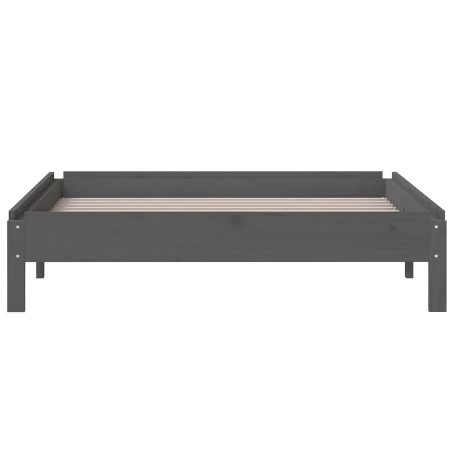 Bed Stapelbaar 75X190 Cm Massief Grenenhout Grijs
