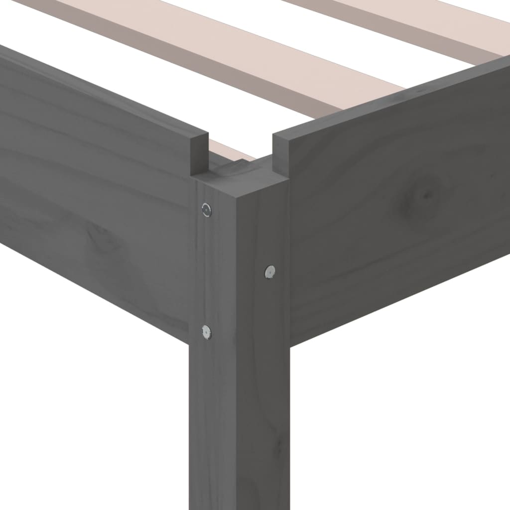 Bed Stapelbaar 75X190 Cm Massief Grenenhout Grijs