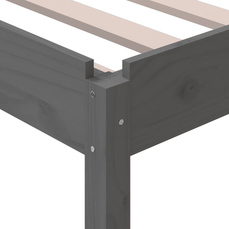 Bed Stapelbaar 75X190 Cm Massief Grenenhout Grijs