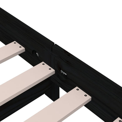 Bed Stapelbaar 75X190 Cm Massief Grenenhout Zwart