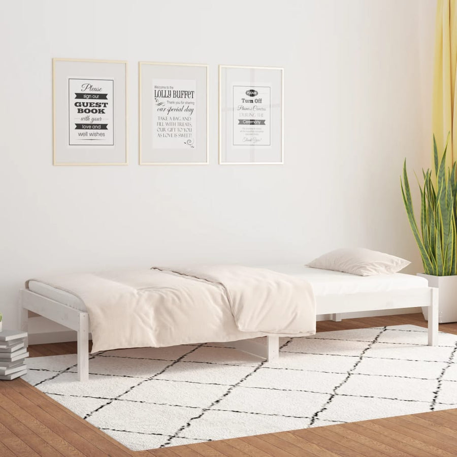 Slaapbank Massief Grenenhout 90 x 200 cm Wit