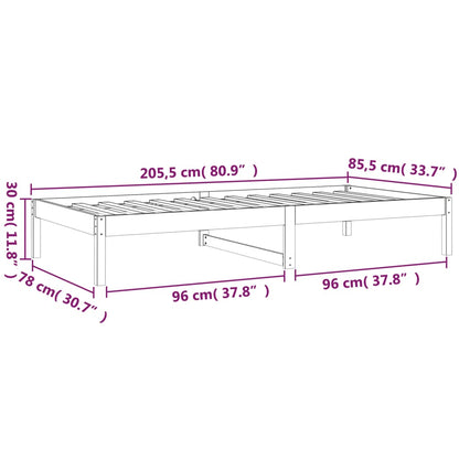 Slaapbank 80x200 cm massief grenenhout 80 x 200 cm Naturel