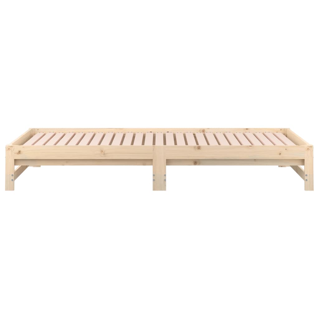 Slaapbank uitschuifbaar 2x(90x200) cm massief grenenhout 90 x 200 cm Naturel