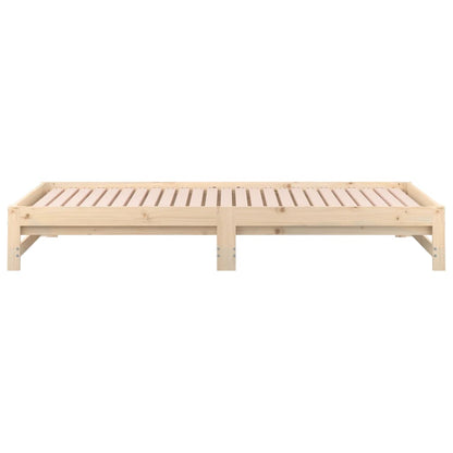 Slaapbank uitschuifbaar 2x(90x200) cm massief grenenhout 90 x 200 cm Naturel