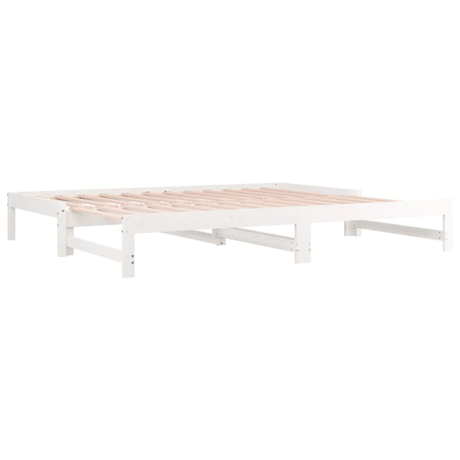 Slaapbank Uitschuifbaar Massief Grenenhout 2X(90X200) Cm 90 x 200 cm Wit