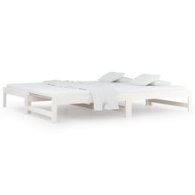 Slaapbank uitschuifbaar 2x(80x200) cm massief grenenhout wit