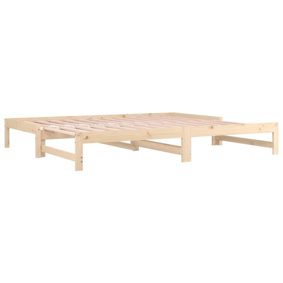 Slaapbank Uitschuifbaar Massief Grenenhout 2X(90X190) Cm 90 x 190 cm Naturel