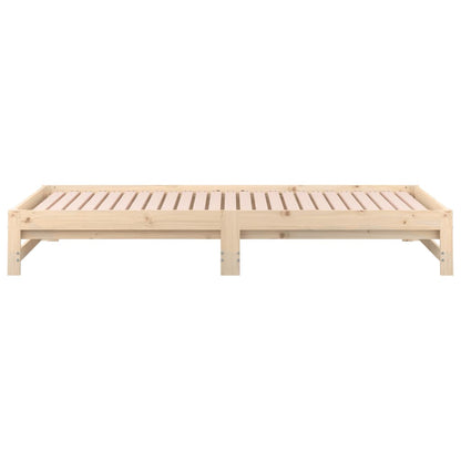 Slaapbank Uitschuifbaar Massief Grenenhout 2X(90X190) Cm 90 x 190 cm Naturel