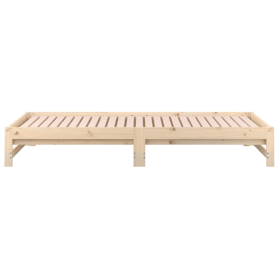 Slaapbank Uitschuifbaar Massief Grenenhout 2X(90X190) Cm 90 x 190 cm Naturel