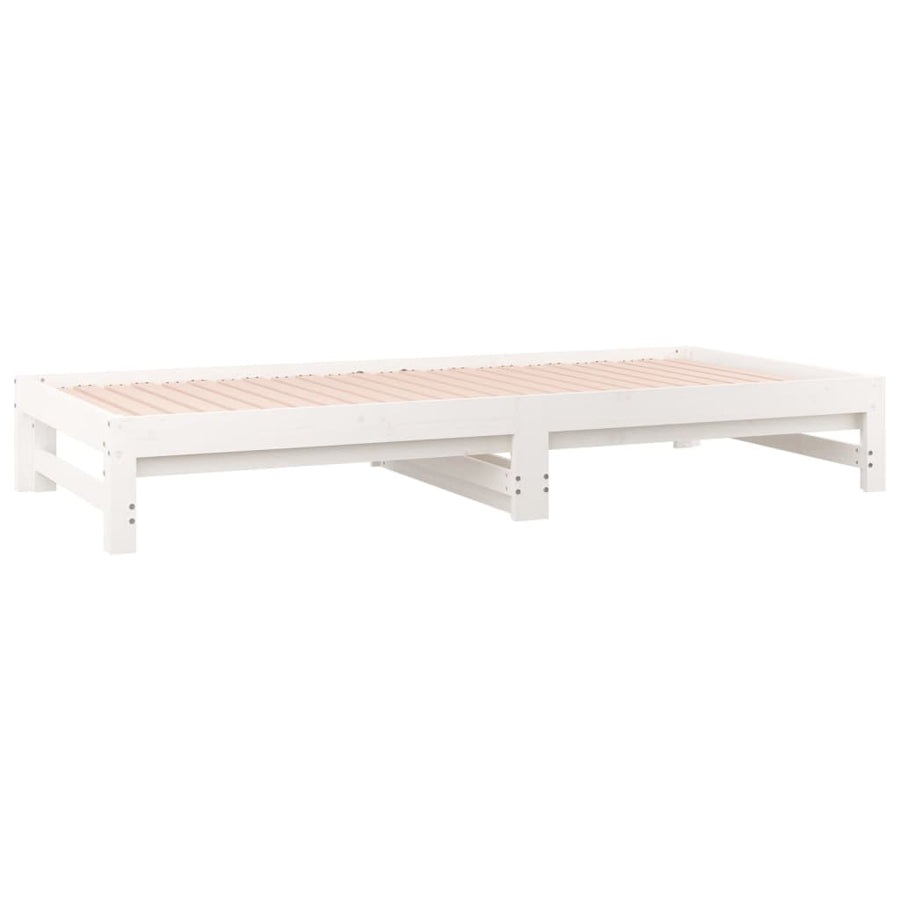 Slaapbank Uitschuifbaar Massief Grenenhout 2X(90X190) Cm 90 x 190 cm Wit