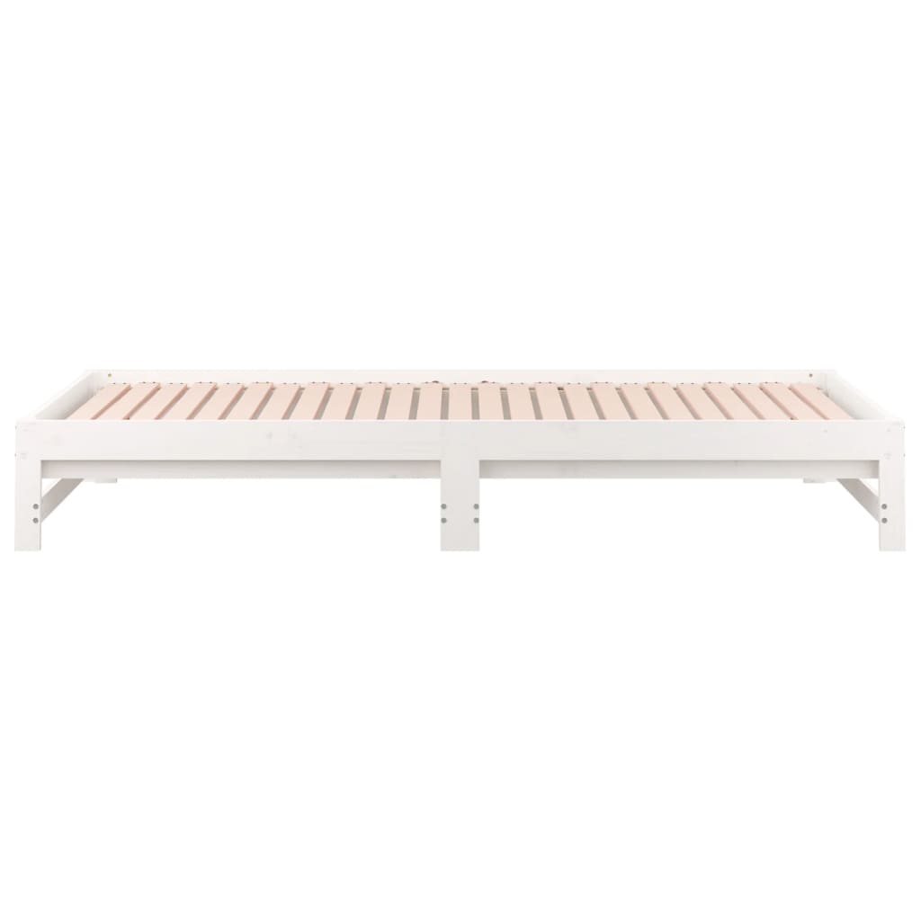 Slaapbank Uitschuifbaar Massief Grenenhout 2X(90X190) Cm 90 x 190 cm Wit