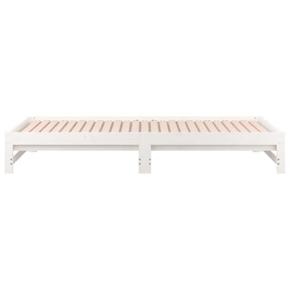 Slaapbank Uitschuifbaar Massief Grenenhout 2X(90X190) Cm 90 x 190 cm Wit
