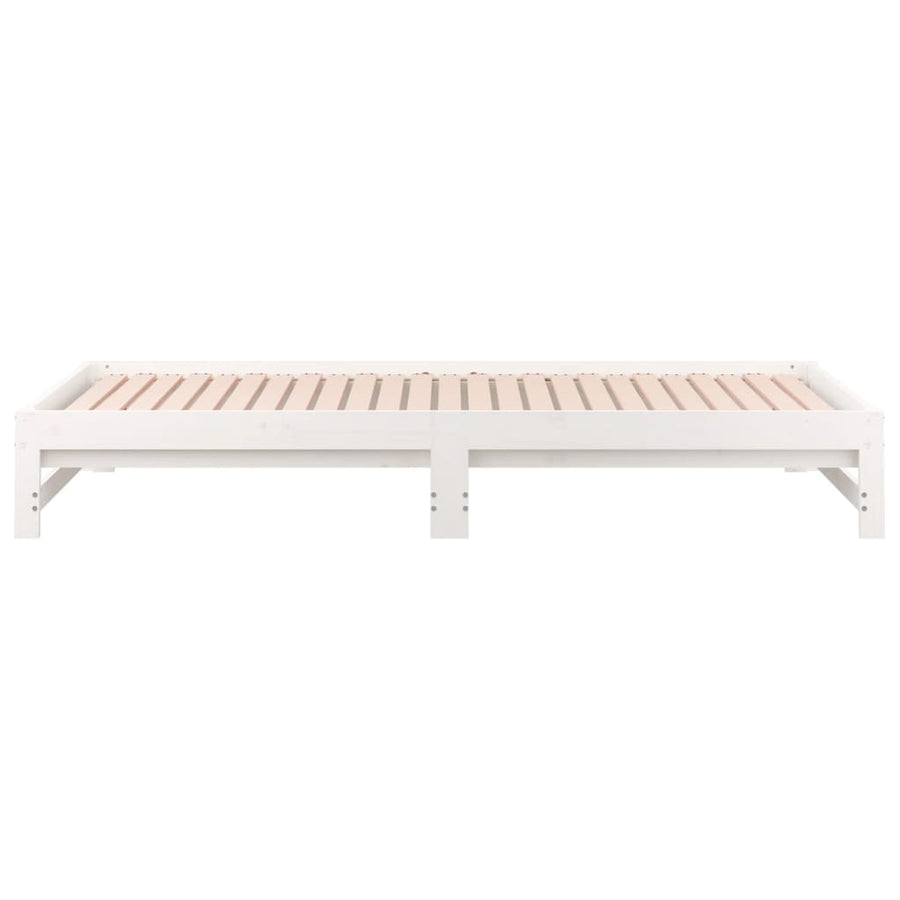 Slaapbank Uitschuifbaar Massief Grenenhout 2X(90X190) Cm 90 x 190 cm Wit