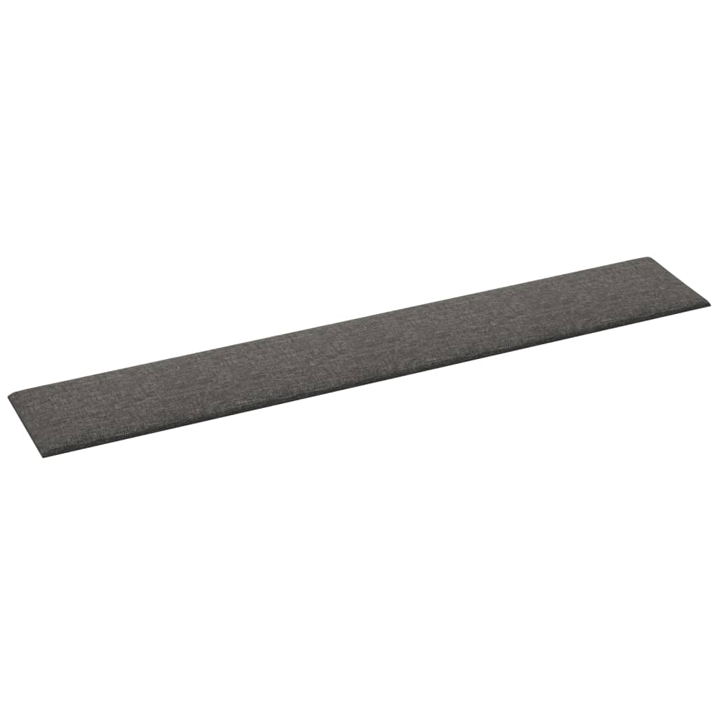 Wandpanelen 12 st 1,62 m² 90x15 cm stof donkergrijs 90 x 15 cm Rechthoekig