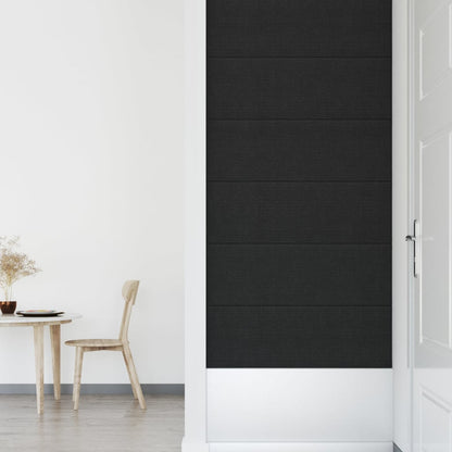 Wandpanelen 3,24 M² Stof Zwart 90 x 30 cm Rechthoekig