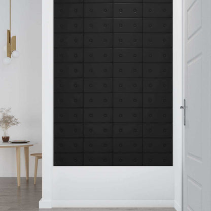 Wandhoofdbord 12 pcs Zwart 30 x 15 cm Nep Leer